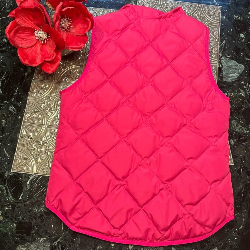 🌹VINTAGE J CREW • Vibrant Pink Quilted CASUAL CUTE Vest